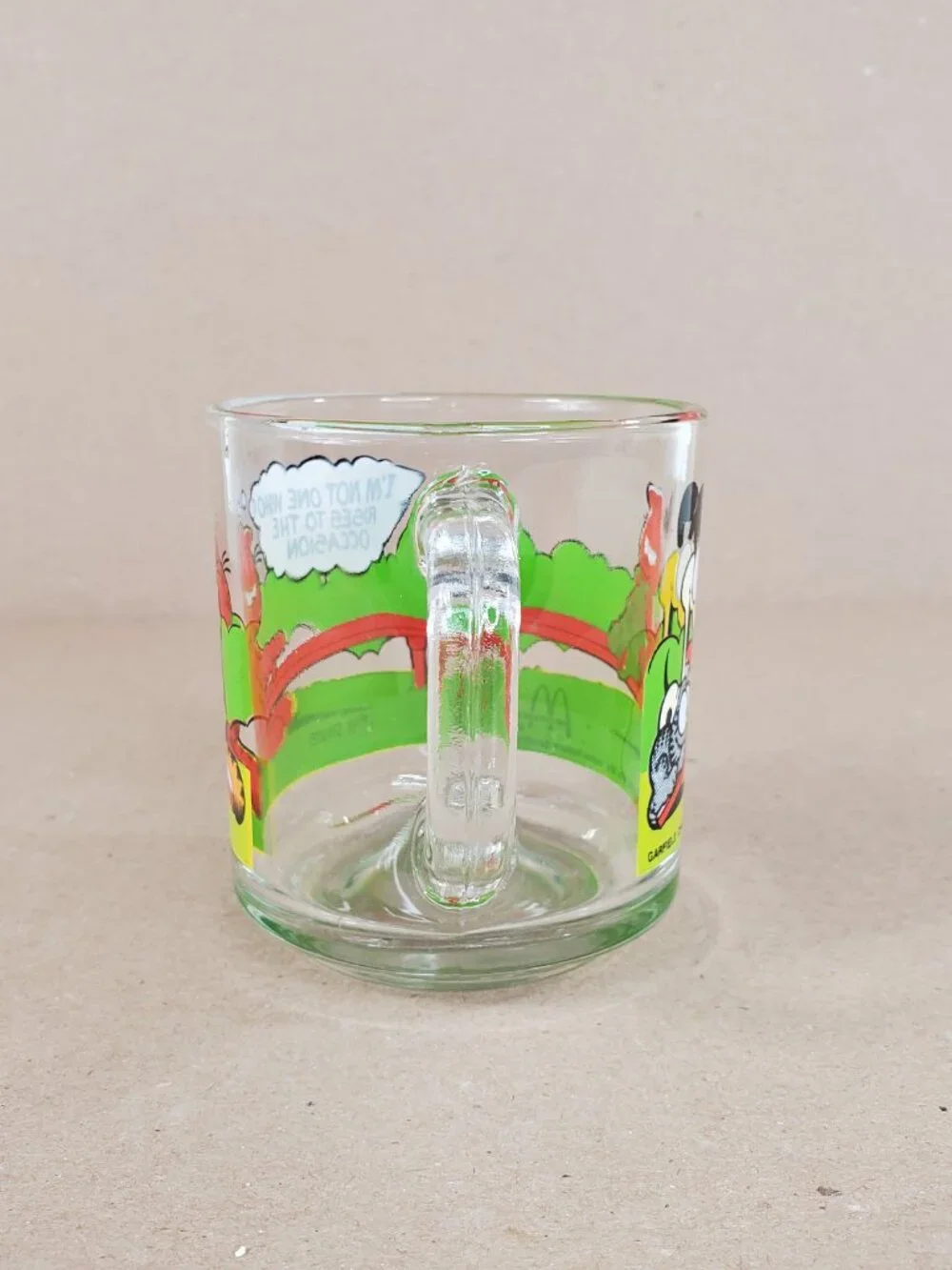 Vintage Garfield Glass Mug Coffee Cup McDonalds Jim Davis 1978